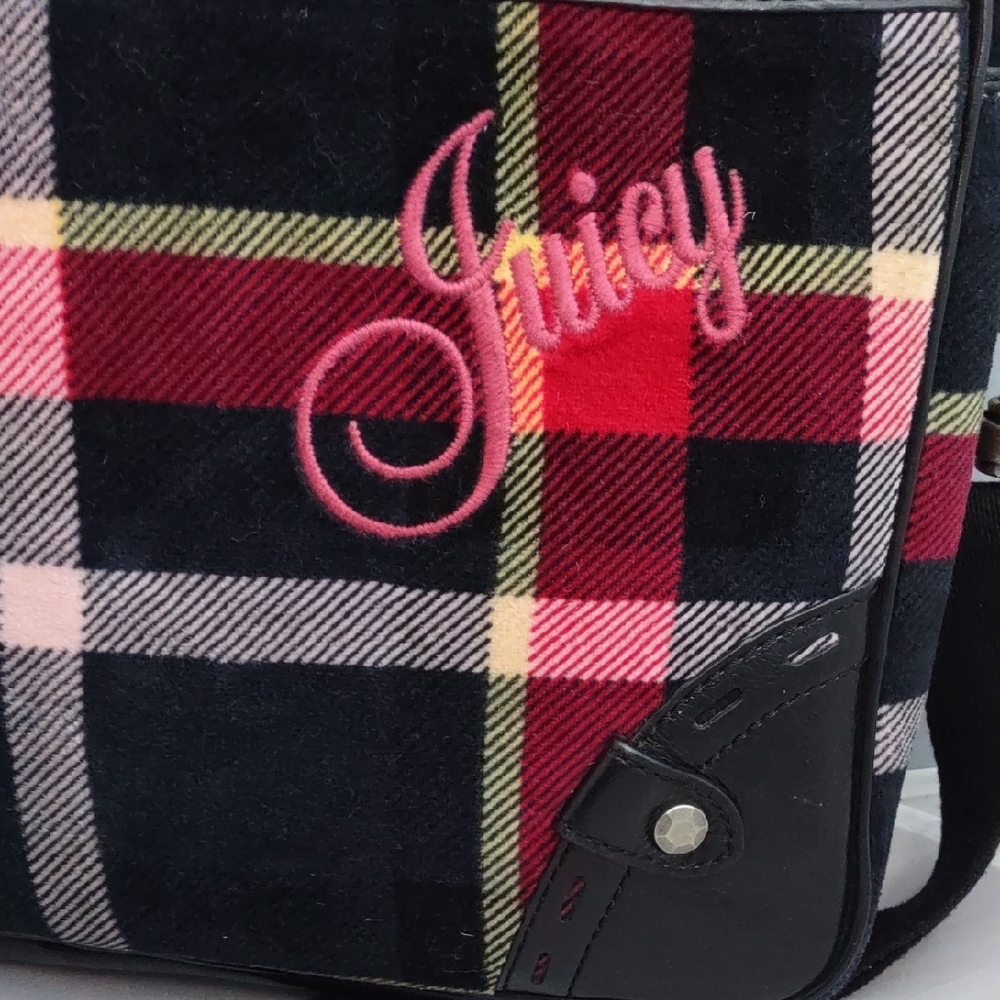 Vintage Juicy Couture Black and Red Plaid Bag - Picture 6 of 13